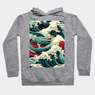 Ephemeral Crests: Hokusai Waves Reimagined Hoodie